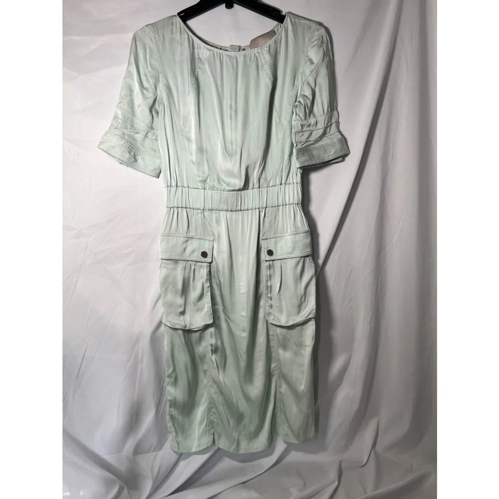 Jason Wu Mint Green Sheath Dress Womens 4 Utility Cargo Pocket‎ Designer